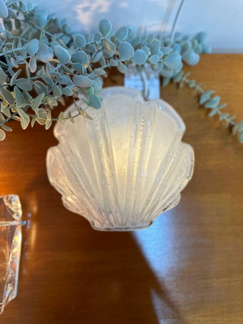 Vintage wandlamp schelp Glashutte Limburg | 01245 — Met stekker