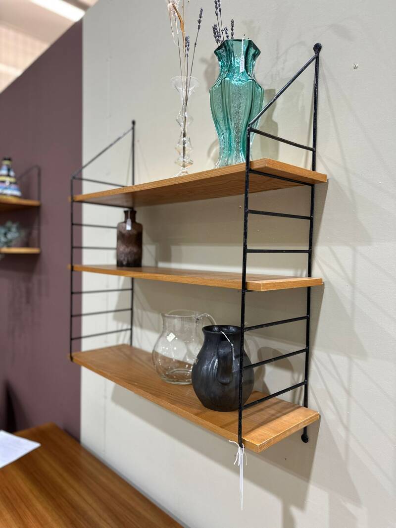 Vintage wooden wall shelf, wall rack – 60s | 014752