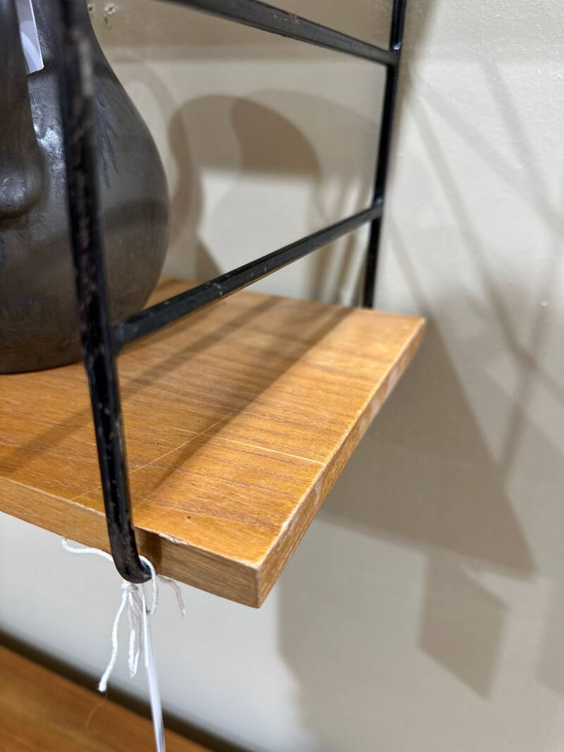 Vintage wooden wall shelf, wall rack – 60s | 014752