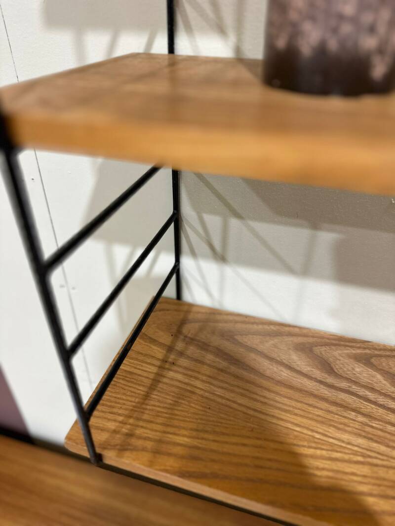 Vintage wooden wall shelf, wall rack – 60s | 014752
