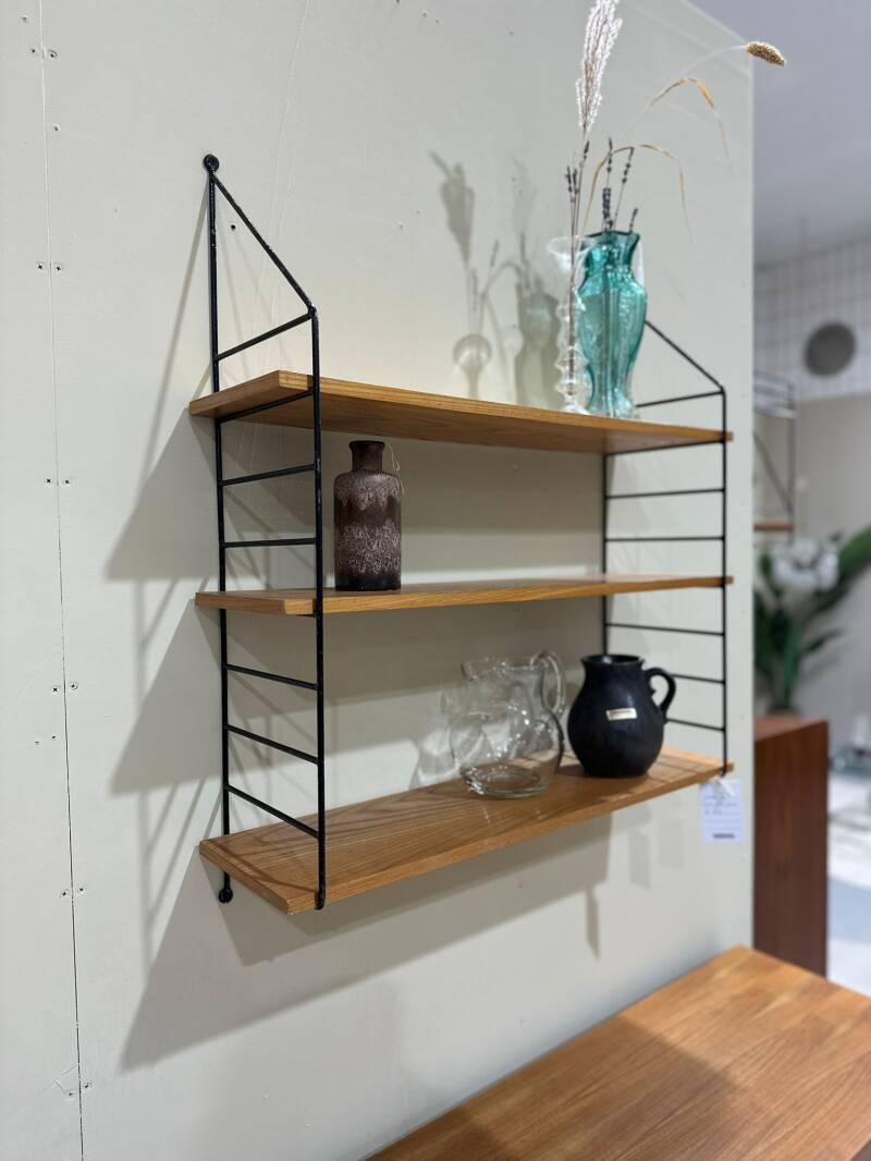 Vintage wooden wall shelf, wall rack – 60s | 014752