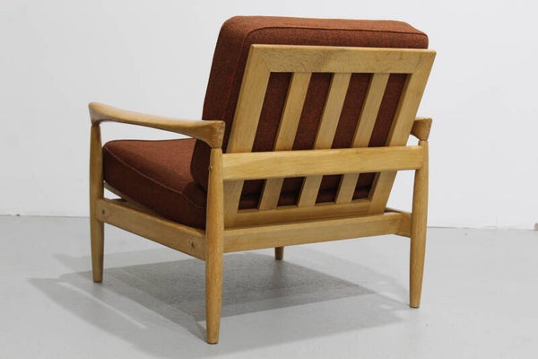 Vintage design fauteuil door Erik Wørts voor IKEA - jaren '60, eiken, rood | 01168