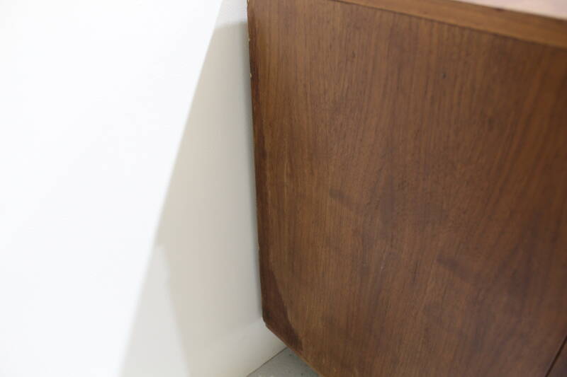 Vintage sideboard, sideboard - wood, chrome, 70s | 00984
