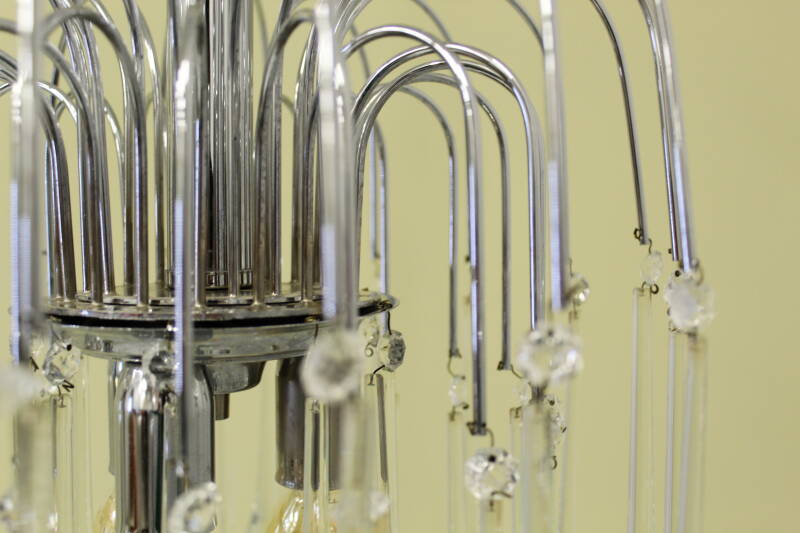 Vintage Murano teardrop lamp - zilver/transparant