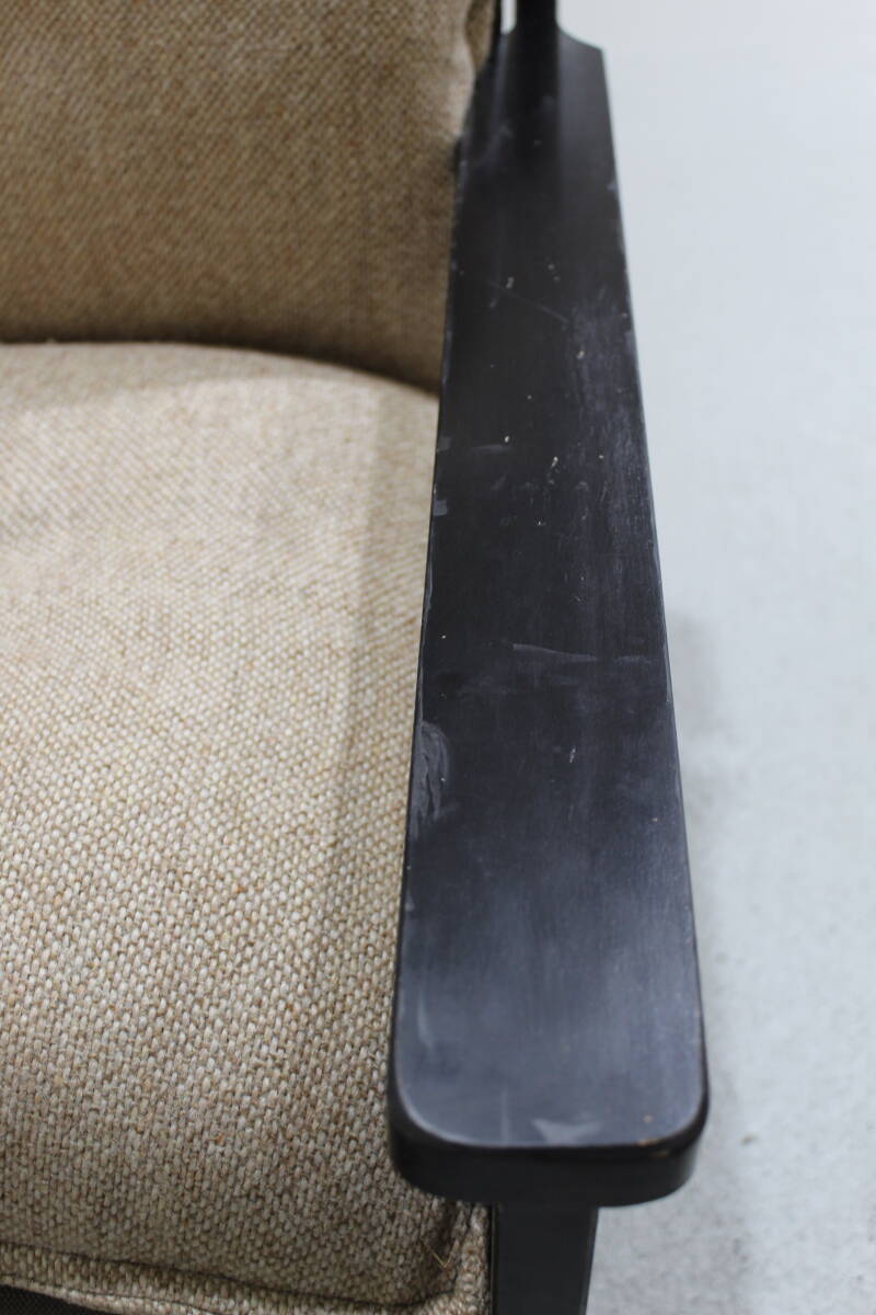 Vintage Sessel 70er Jahre - schwarz beige