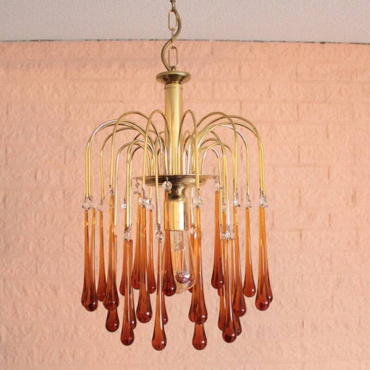 Vintage Murano teardrop lamp - amber