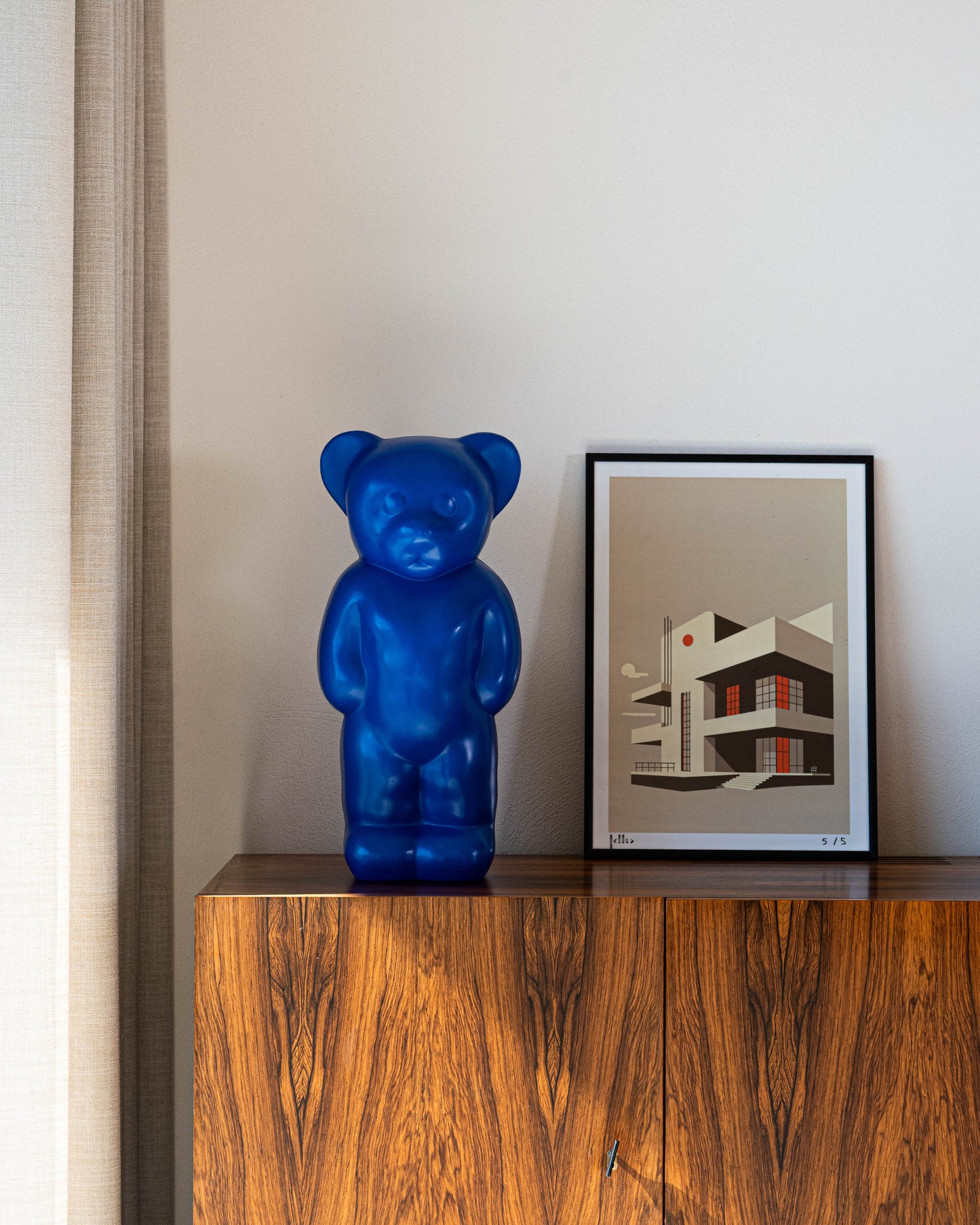 Vintage tafellamp Lumibär blauw