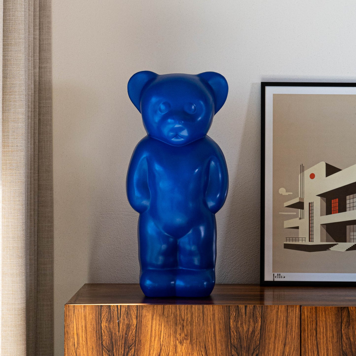 Vintage tafellamp Lumibär blauw