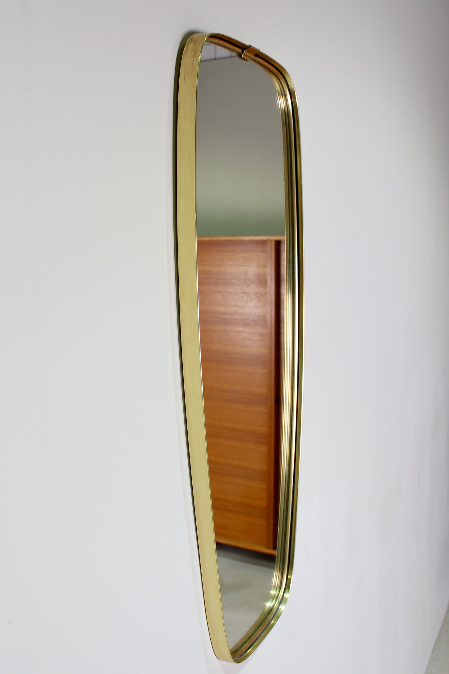 Vintage mirror, full-length mirror 1960s brass