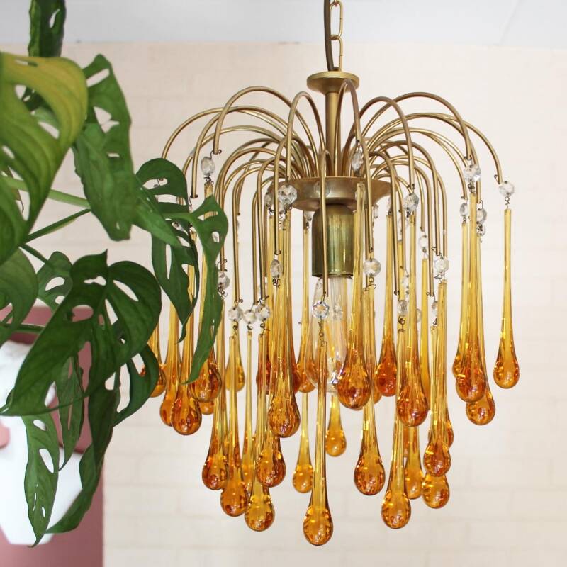Murano-Tropfenlampe - Bernstein