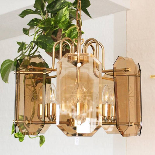 Vintage hanglamp rookglas