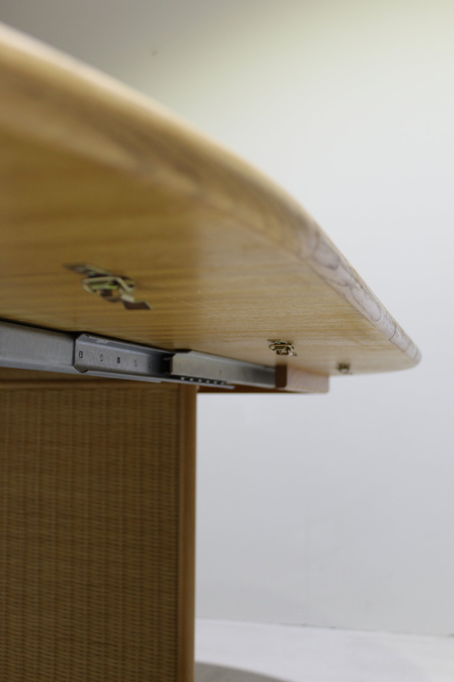 Vintage uitschuifbare eettafel eiken, rotan