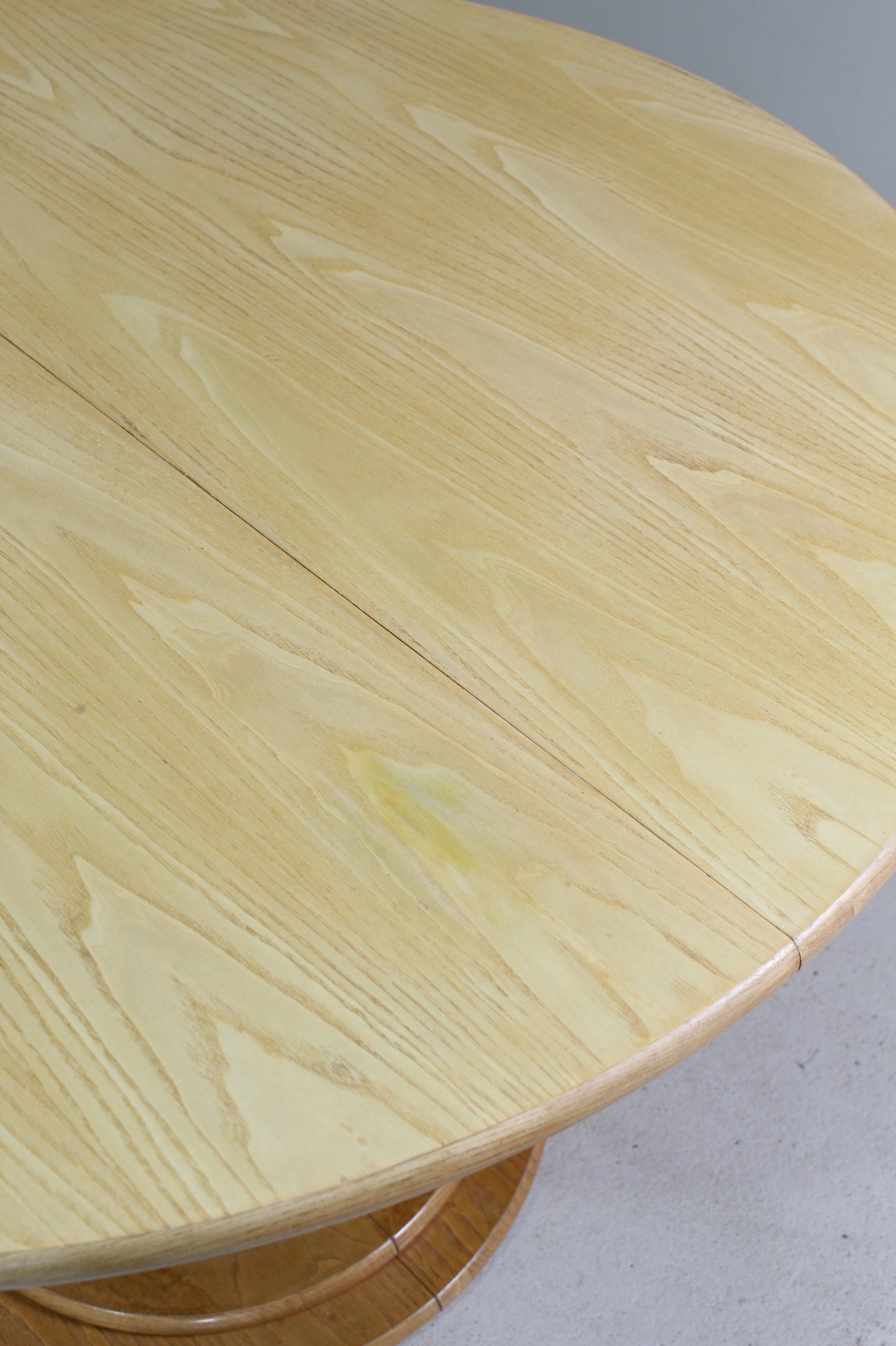 Vintage uitschuifbare eettafel eiken, rotan