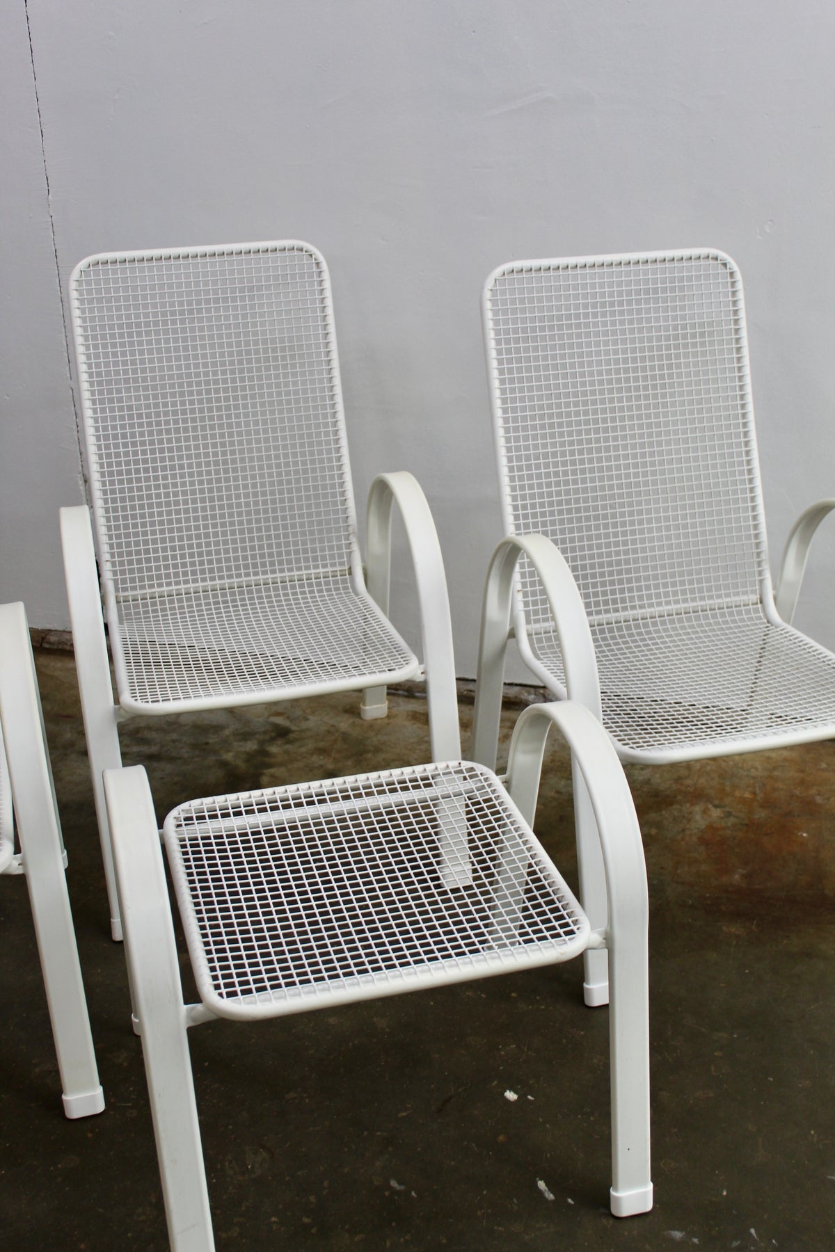 Jaren '70 fauteuil, stoel, wit metaal