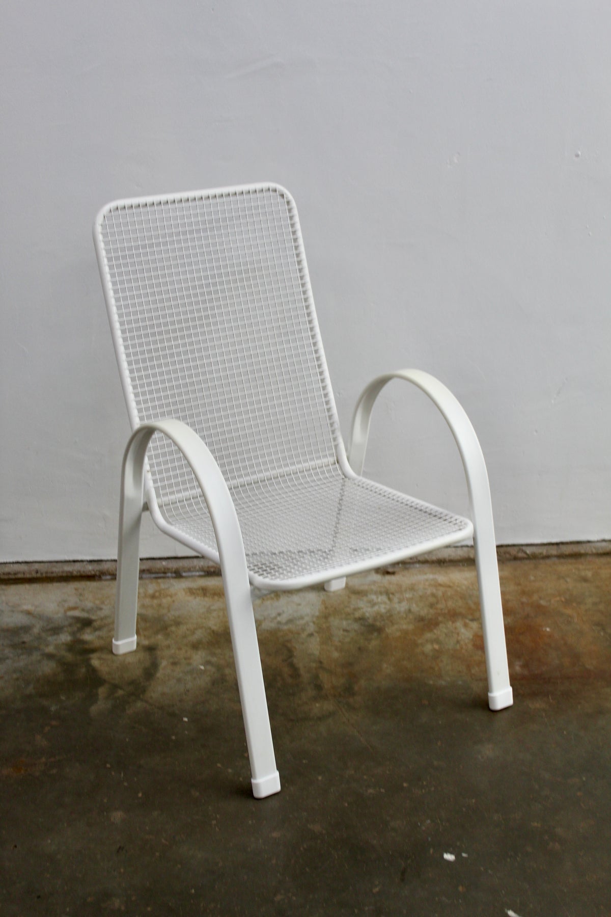 Jaren '70 fauteuil, stoel, wit metaal
