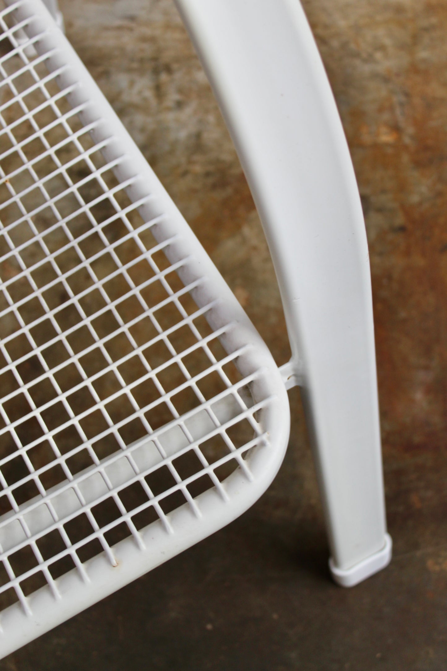 Jaren '70 fauteuil, stoel, wit metaal