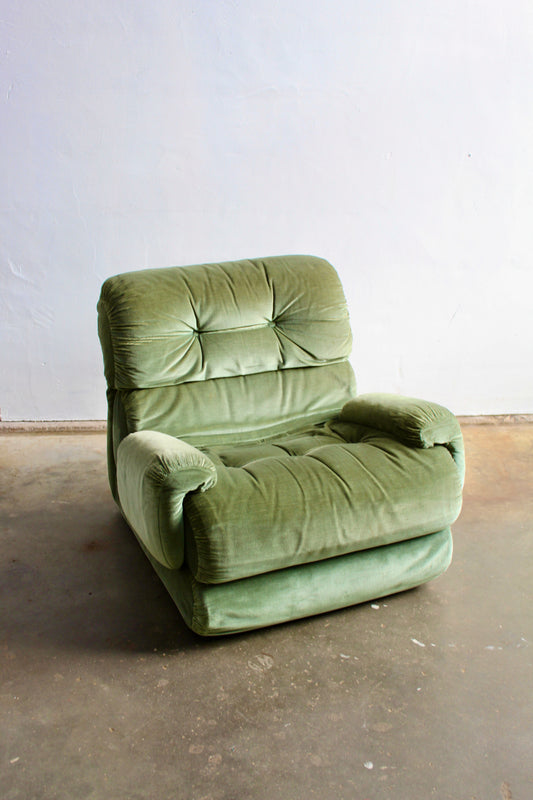 Italiaanse fauteuil groen jaren '70