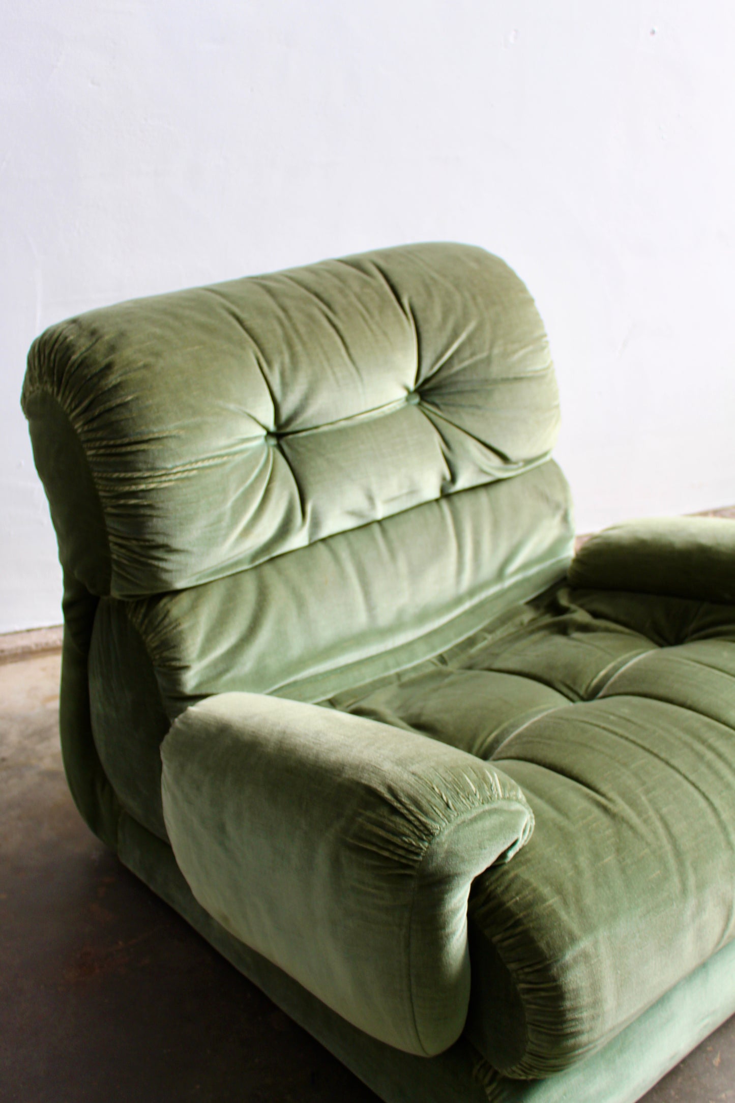 Italiaanse fauteuil groen jaren '70