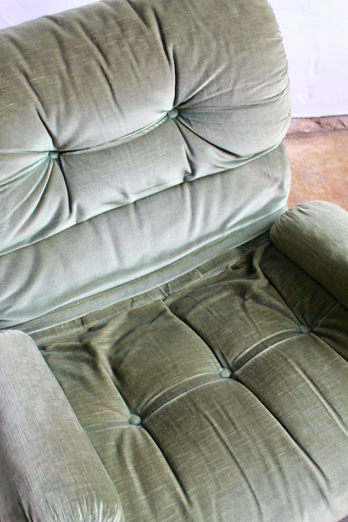 Italiaanse fauteuil groen jaren '70
