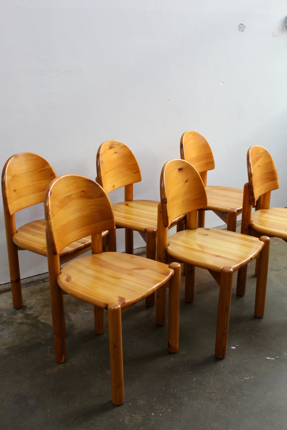 6x Rainer Daumiller grenen eetkamerstoelen