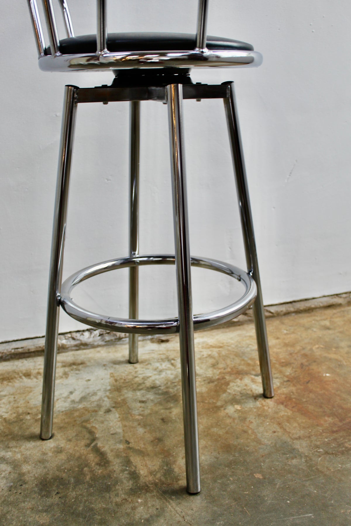 Set vintage barkrukken chroom