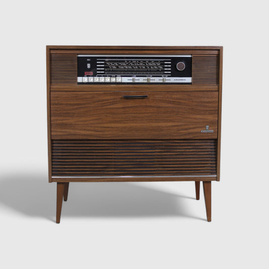 Vintage Gründig muziekmeubel, radiokast