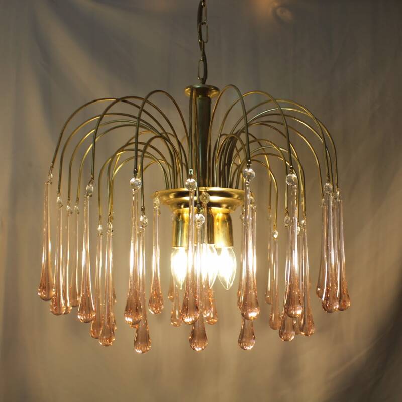 Vintage Tropfenlampe - rosa