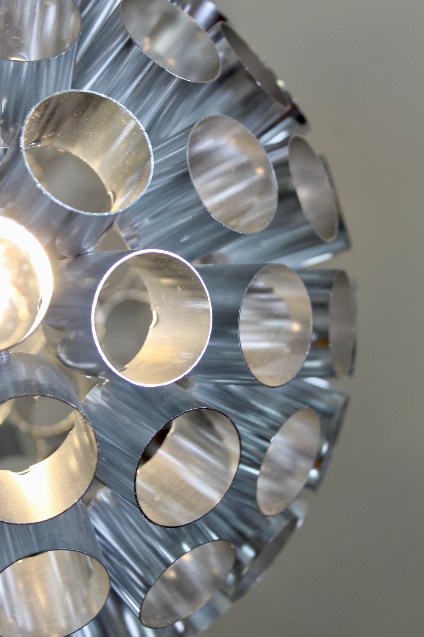 Vintage Hängelampe, Aluminium, Kugelleuchte, 90er Jahre