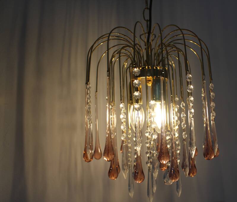 Vintage kristallen teardrop lamp