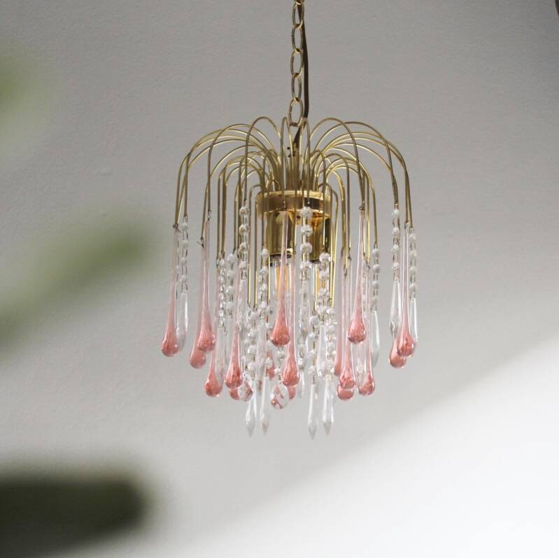 Vintage kristallen teardrop lamp