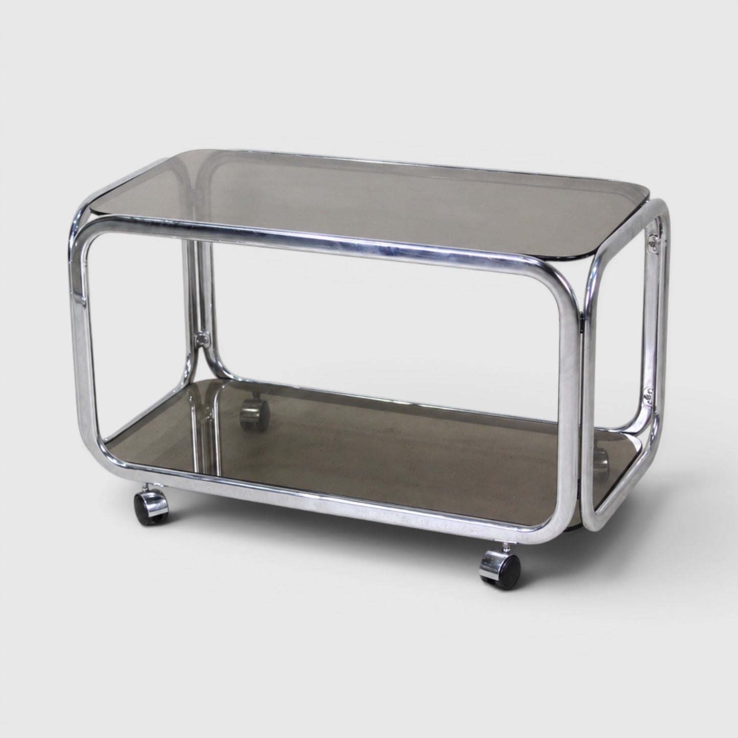 Vintage salontafel rookglas chroom
