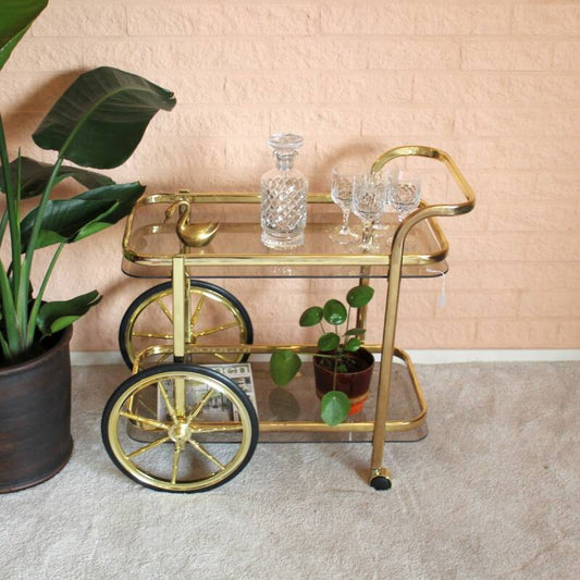 Vintage bar cart/serving trolley 1970s
