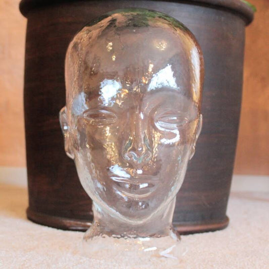 Vintage glazen hoofd - transparant