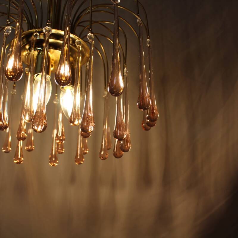 Vintage Tropfenlampe - rosa