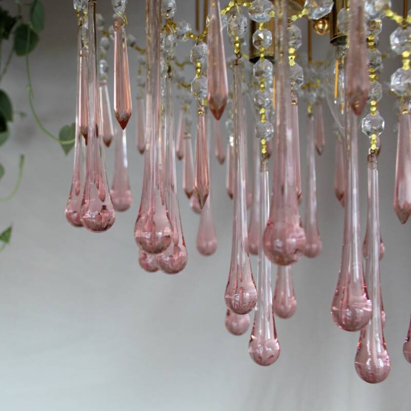 Vintage Tropfenlampe - rosa