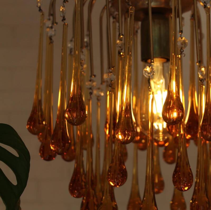Murano-Tropfenlampe - Bernstein