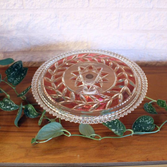 Vintage taartplateau, glas
