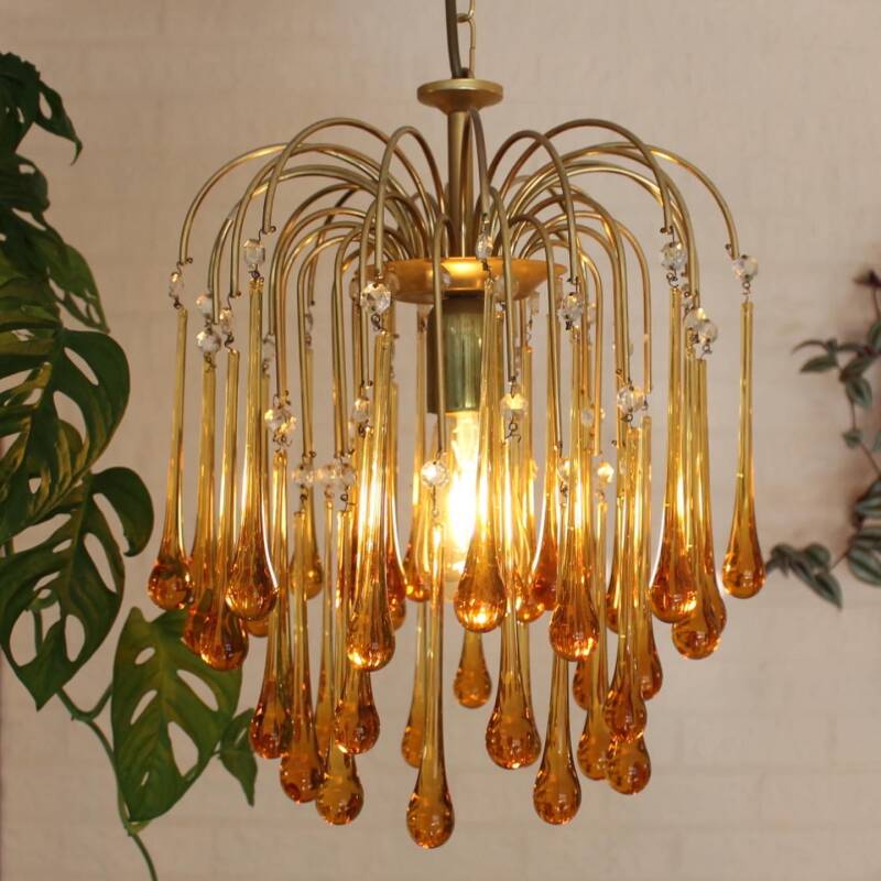 Murano-Tropfenlampe - Bernstein