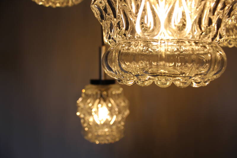 Vintage Pendelleuchte aus Glas