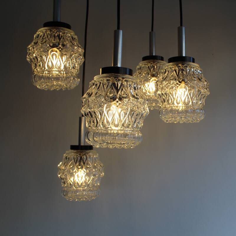 Vintage Pendelleuchte aus Glas