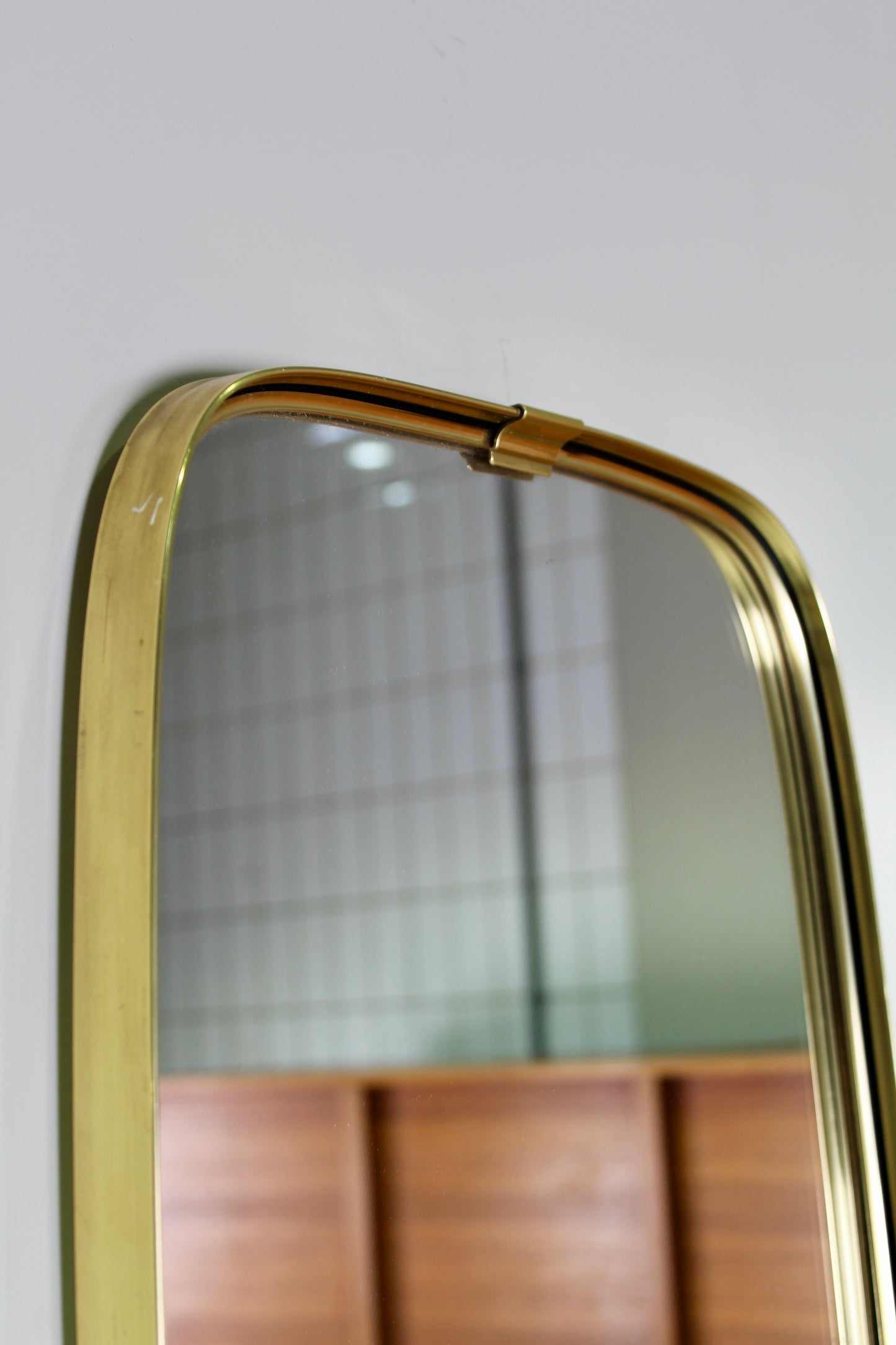 Vintage mirror, full-length mirror 1960s brass