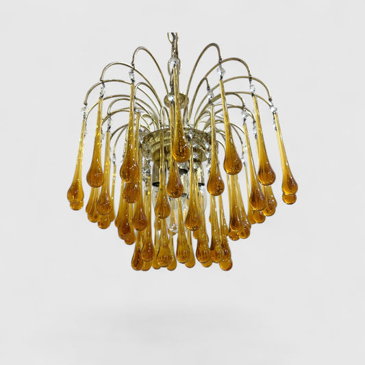 Vintage Murano teardrop hanglamp - amber