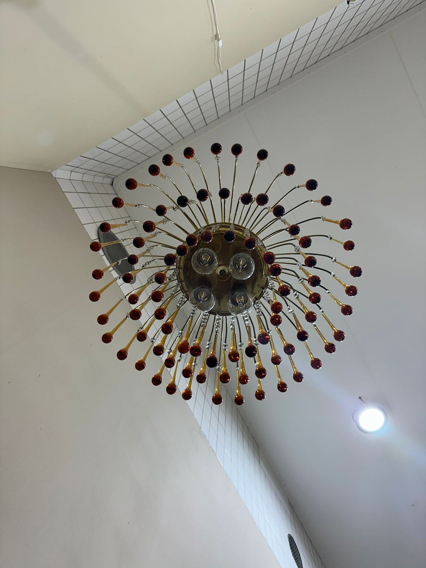 Vintage Murano teardrop hanglamp amber