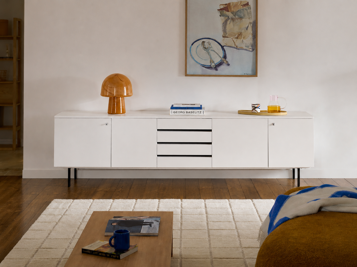 Vintage sideboard wit jaren '70