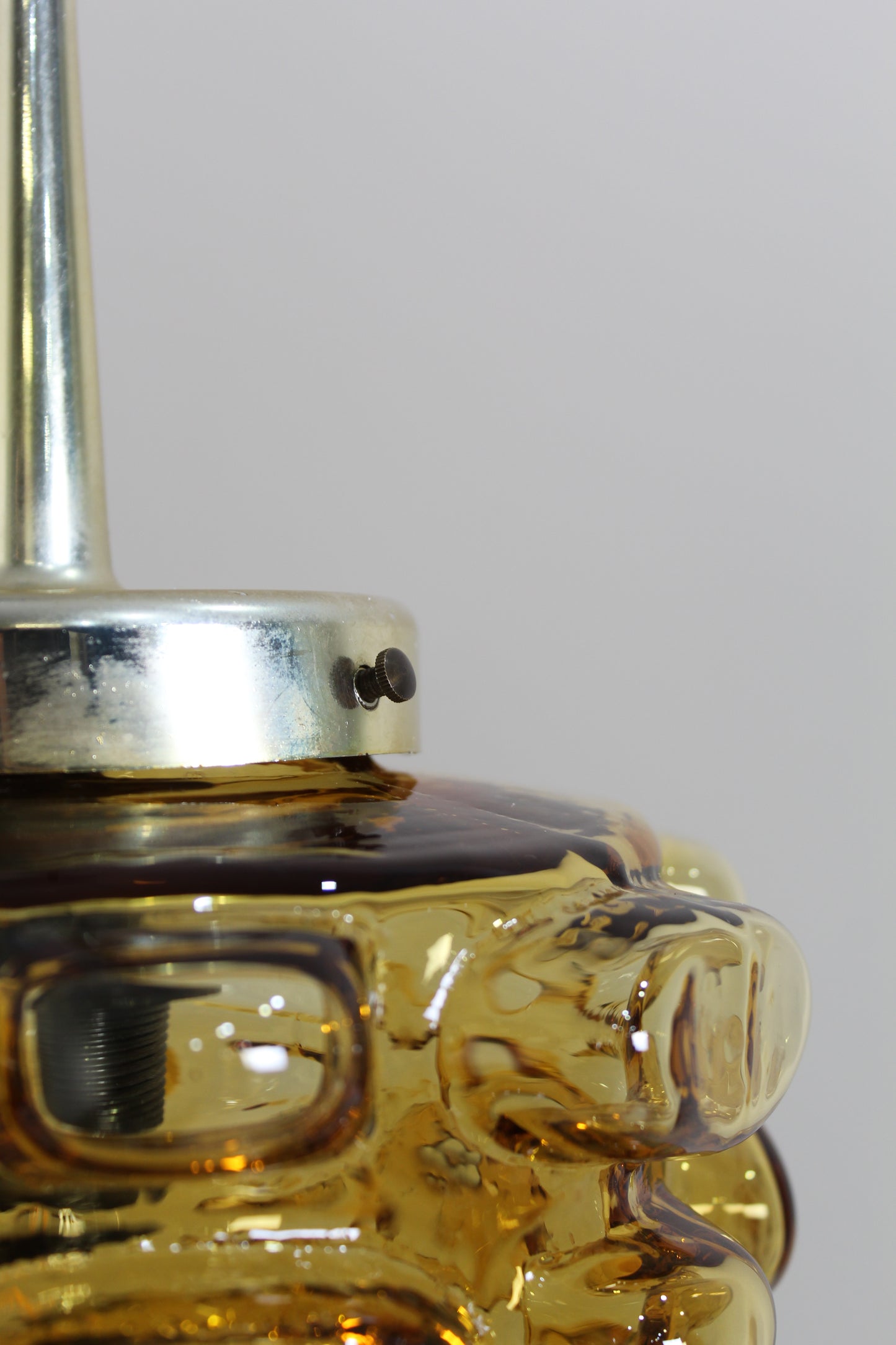 Vintage hanglamp bubbellamp - amberkleurig, jaren '70