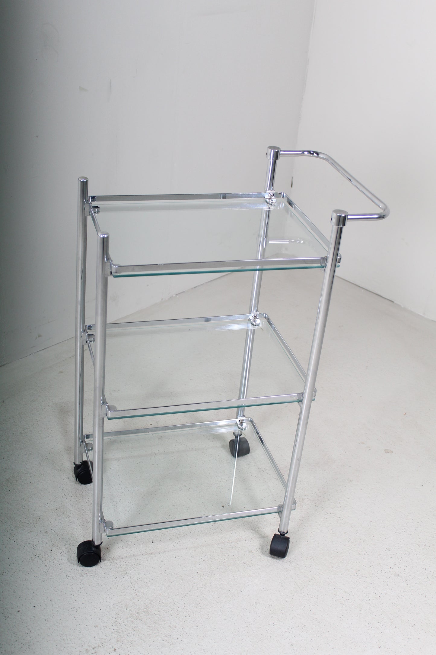 Vintage serving cart, side table, trolley, chrome