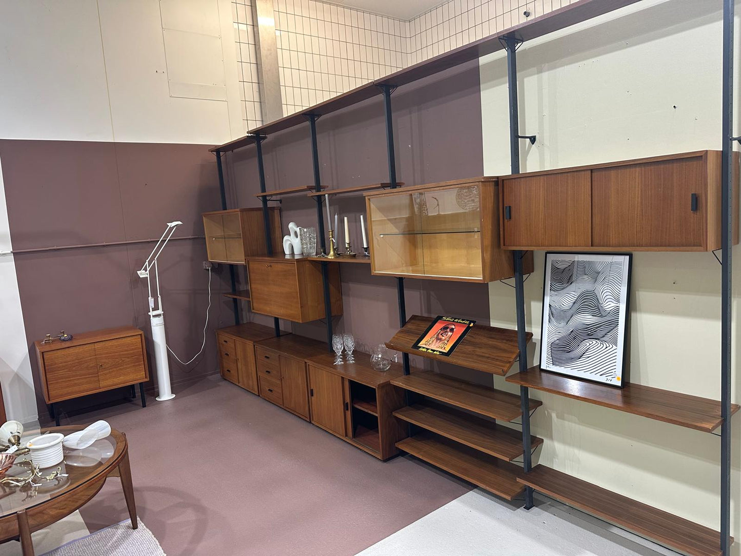 Vintage Wohnwand - 60er Jahre, Teakholz | 00832