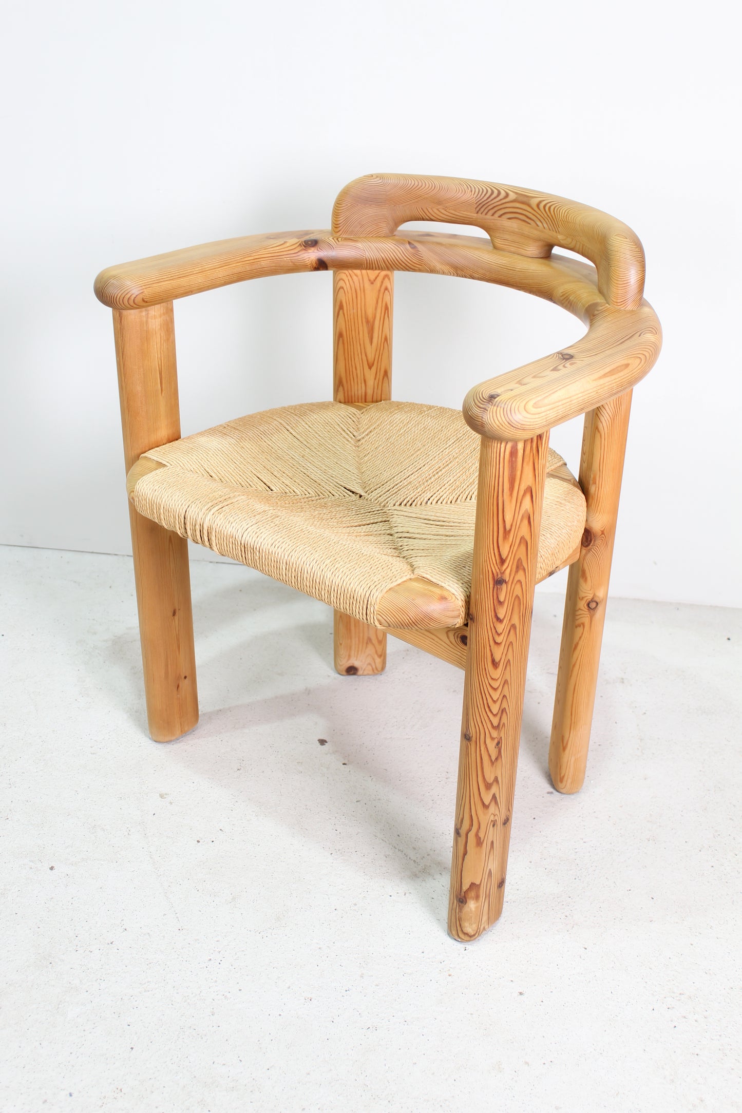 Vintage eetkamerstoel massief grenen