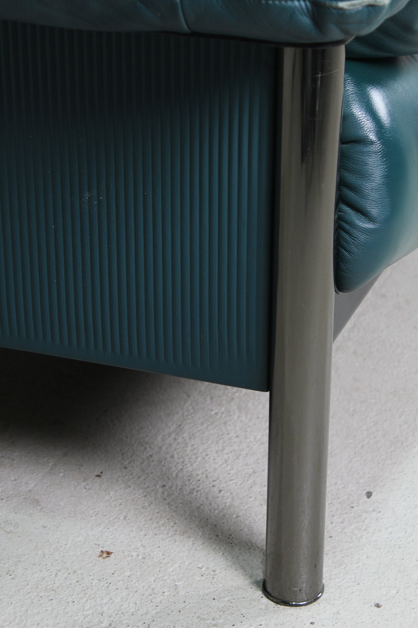 Vintage Italiaans design bank blauw leer