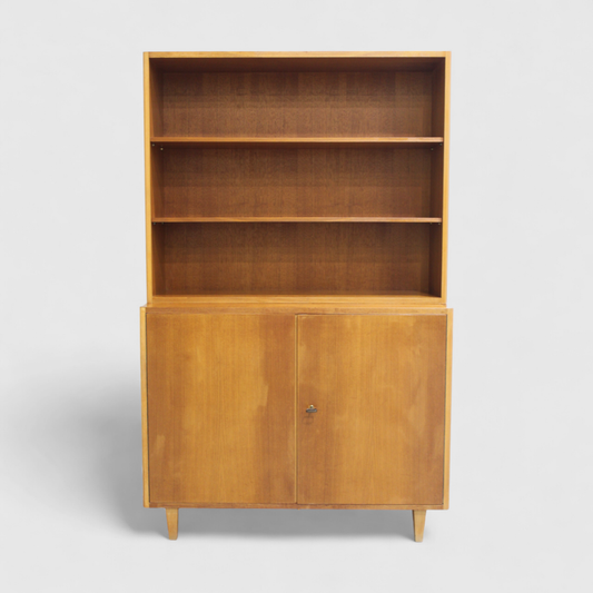 Vintage bookcase, wall cabinet, highboard - two-part, 1960s | 01264